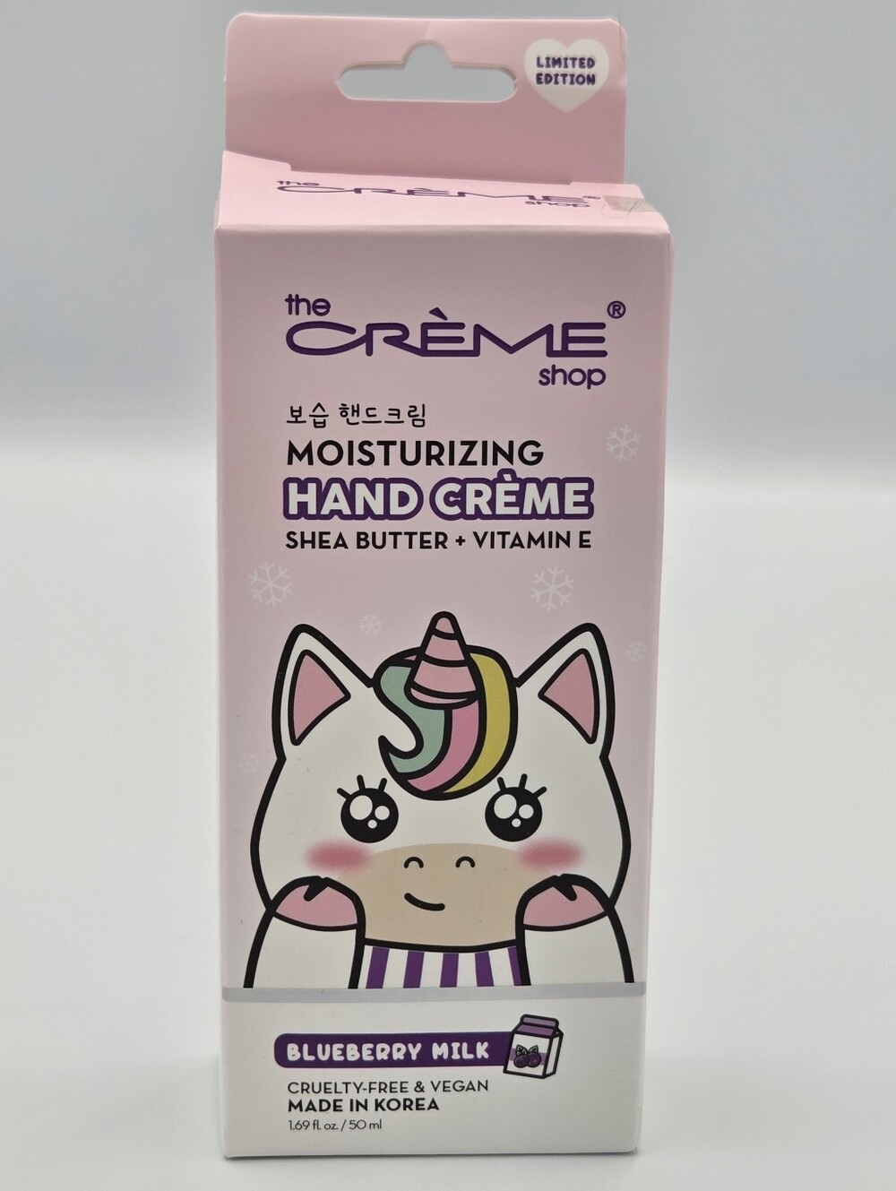 The Crème Shop Moisturizing Hand Crème Blueberry Milk 1.69 Fl Oz NIB